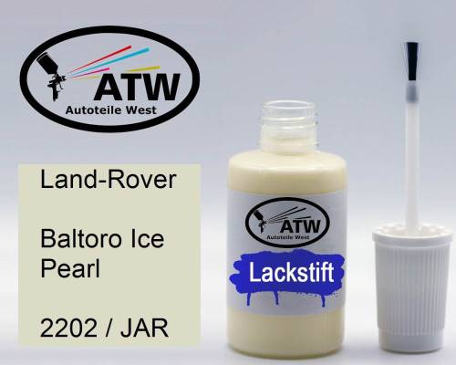 Land-Rover, Baltoro Ice Pearl, 2202 / JAR: 20ml Lackstift, von ATW Autoteile West.